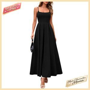 Elegant Ruffle A-Line Maxi Dress with Pockets, Formal Wedding Guest
